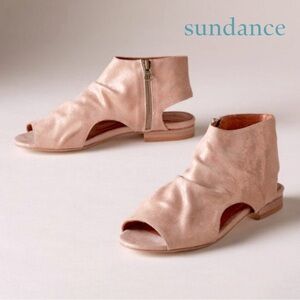 Sundance Open Toe Metallic Leather Scrunch Bootie
